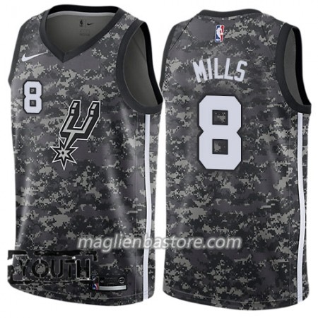 Maglia NBA San Antonio Spurs Patty Mills 8 Nike City Edition Nero Swingman - Bambino